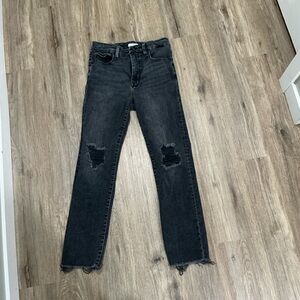 Good American Black Straight Leg Jeans
